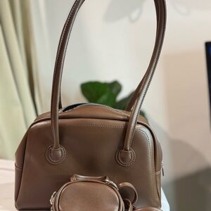 Elegant Brown Leather Handbag Set